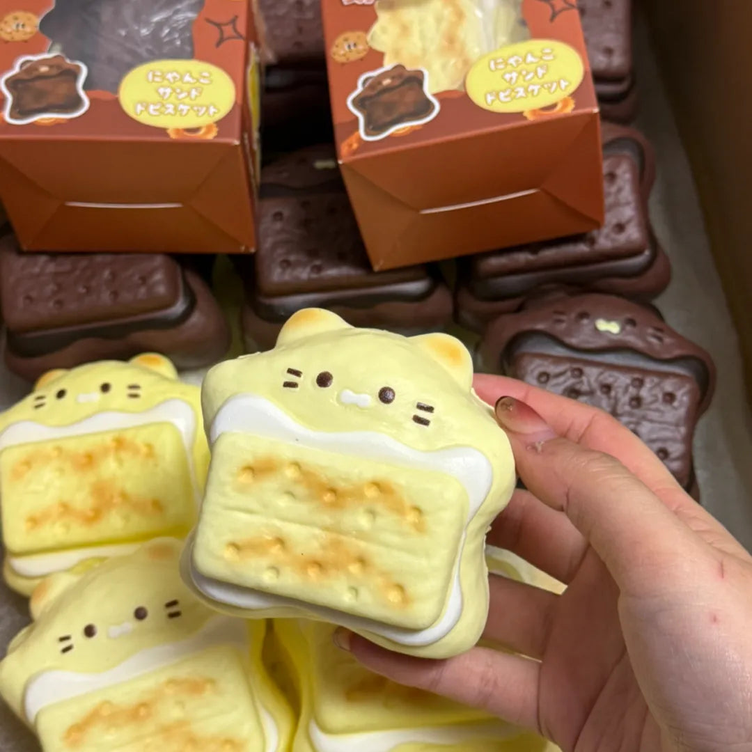 Yellow Filled Cat Cookie Squishy