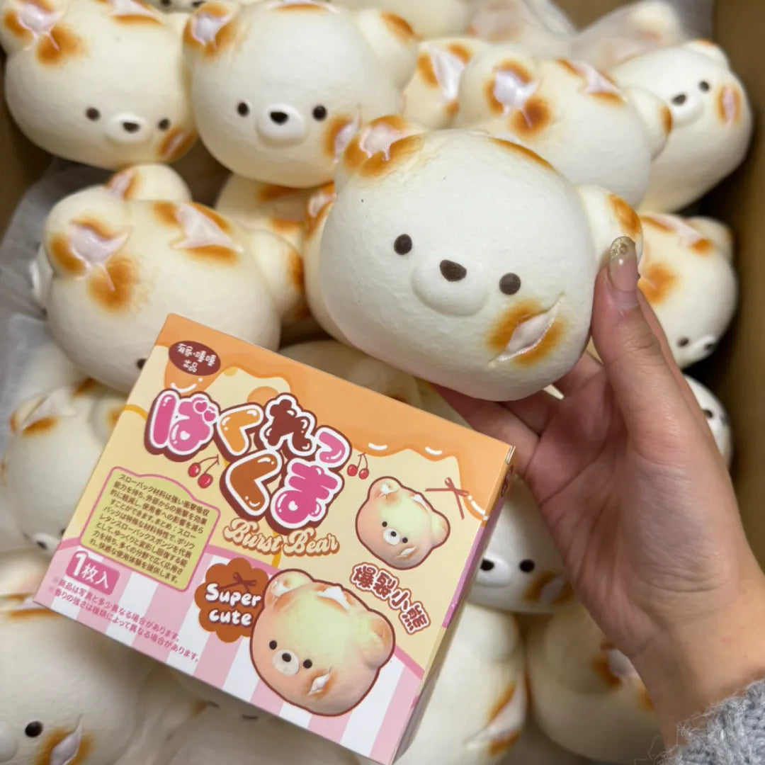 Cream Bursting Bear Squishy