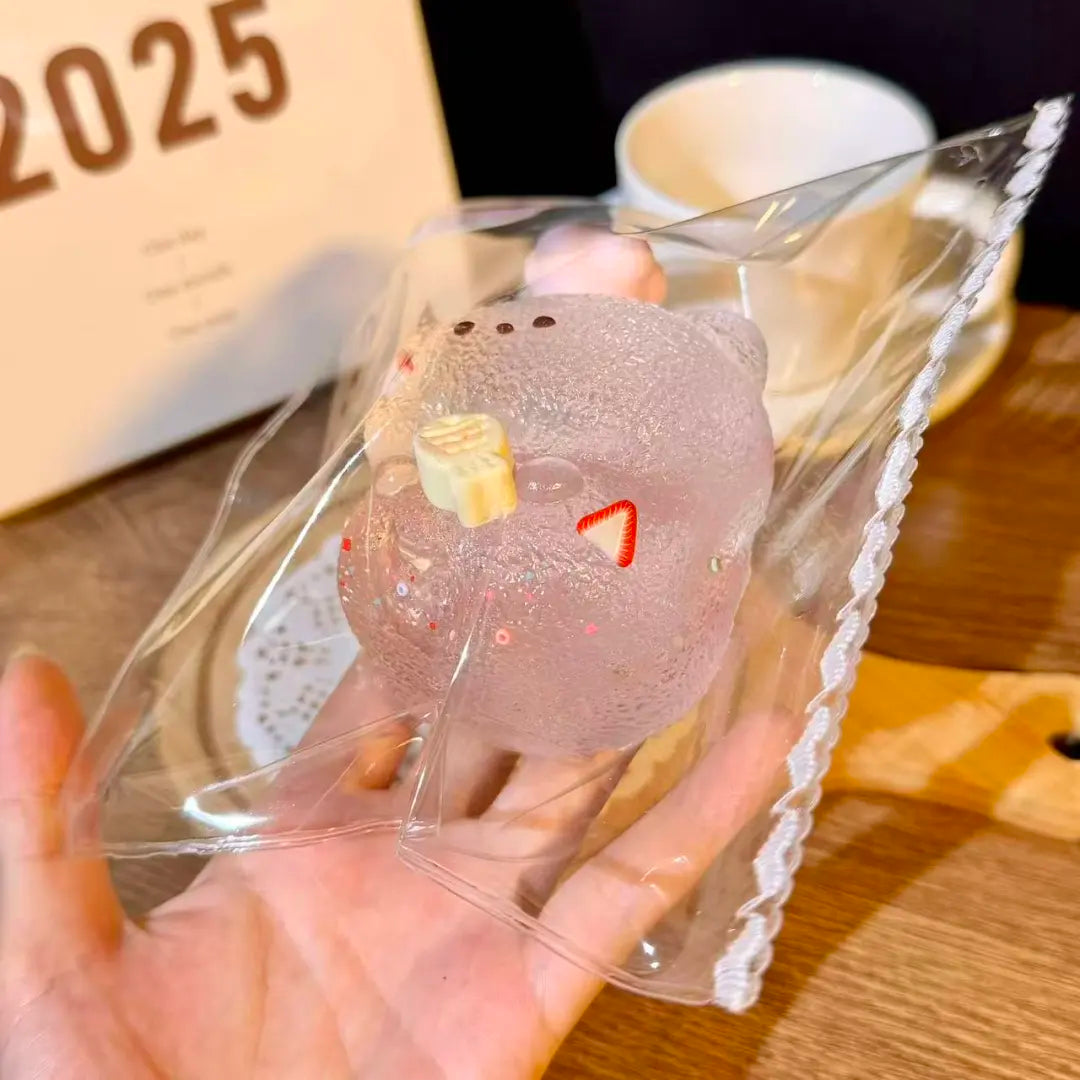 Glitter Hamster Taba Squishy — Iridescent Pink detail 3