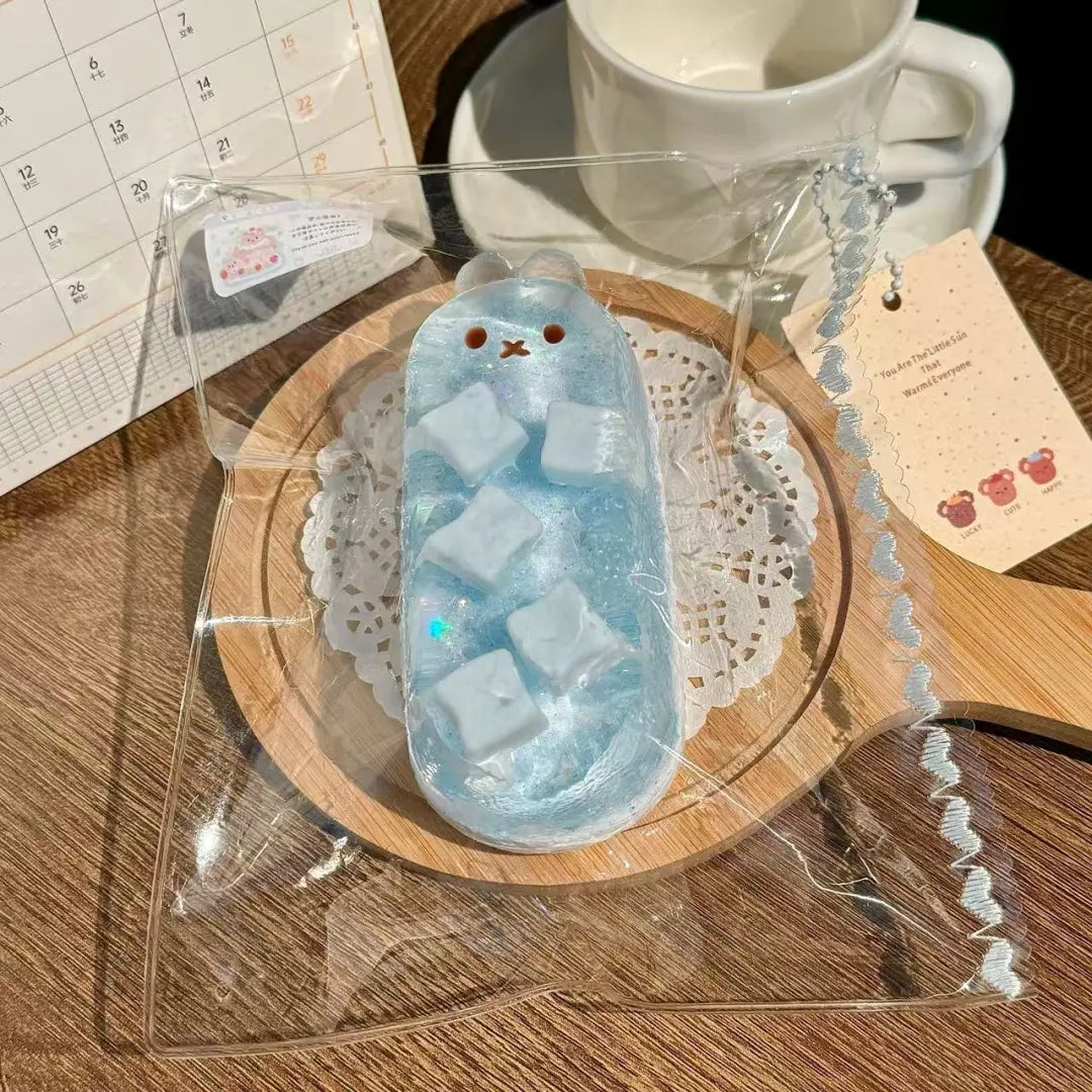 Jelly Muscle Bunny Taba Squishy — Ice Blue detail 2