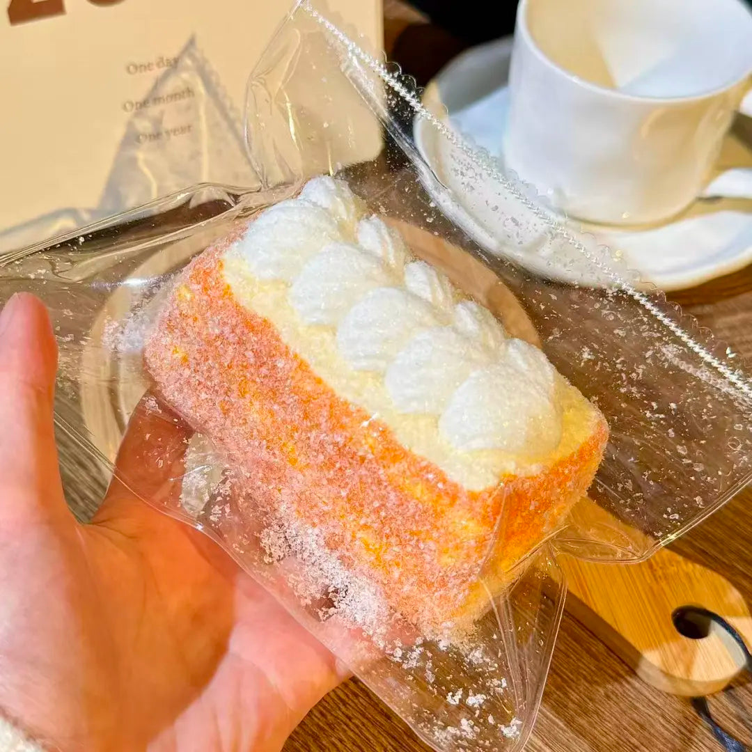 Flocked Cream Thick Toast Taba Squishy — One Style detail 3
