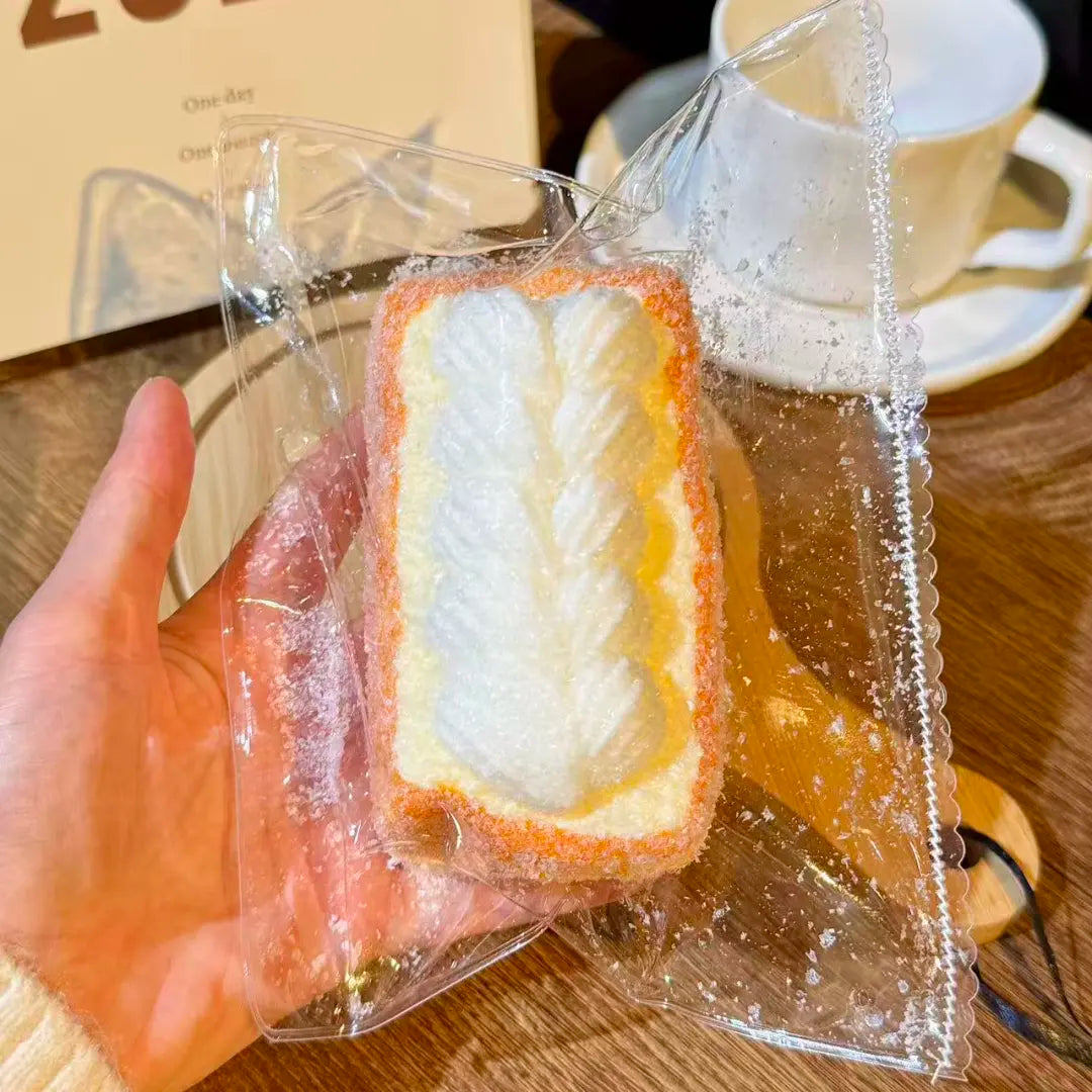 Flocked Cream Thick Toast Taba Squishy — One Style detail 2