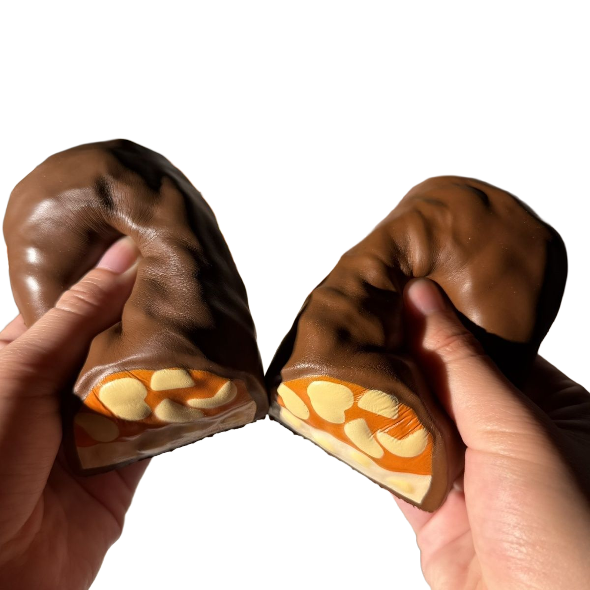 Hazelnut Chocolate Squishy held in hand