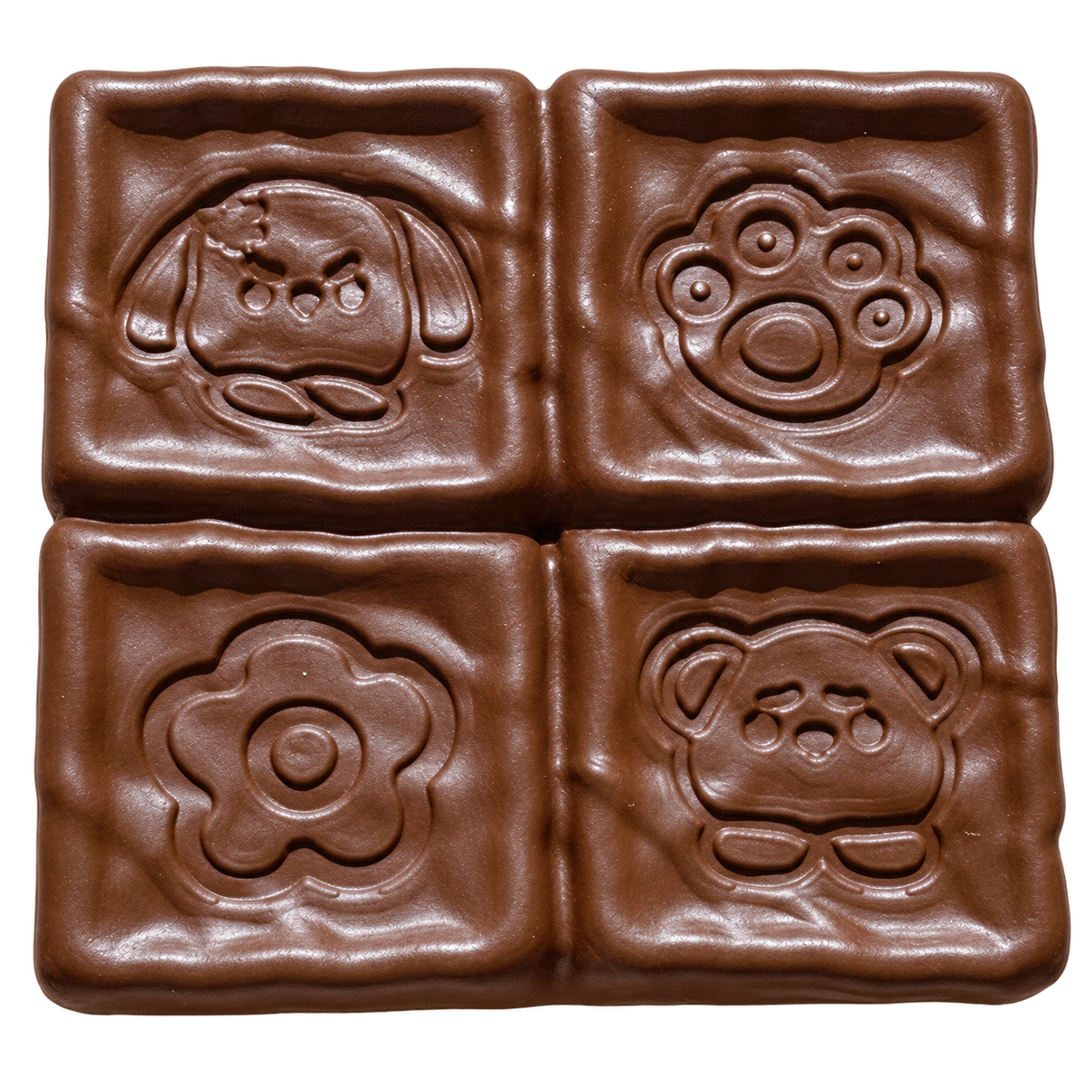Chocolate Bread Squares Squishy — product-only cutout