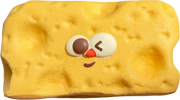 Winking Cheese Block Squishy — product photograph