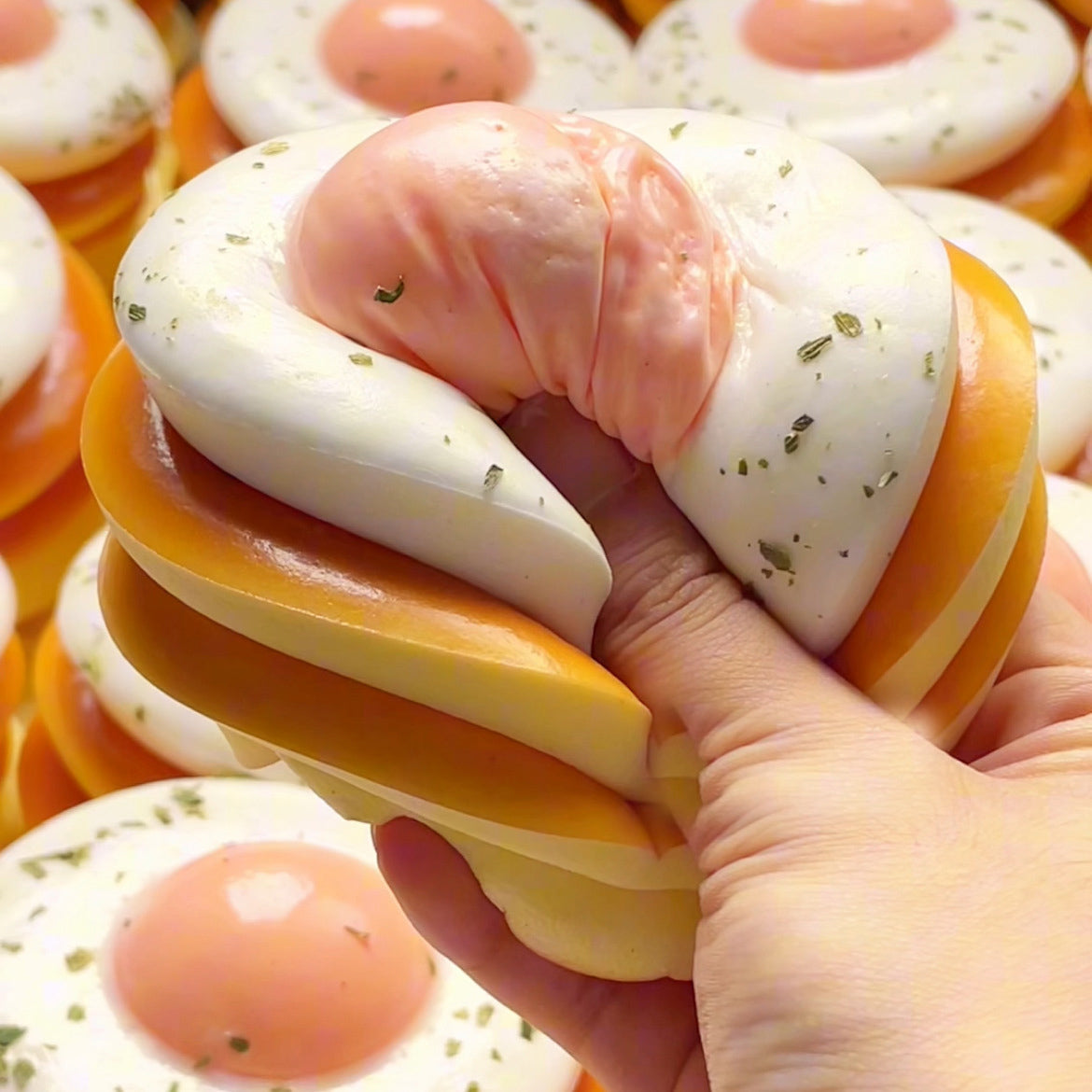 Fried Egg Stack Squishy — product photograph