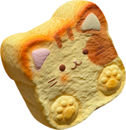 Hungry Cat Toast Squishy — product photograph