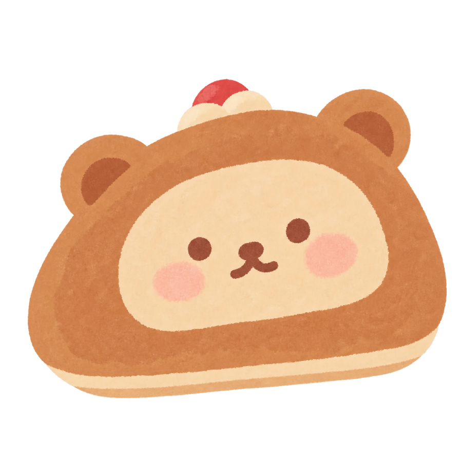 Bear Swiss Roll Squishy — PLM-SR-00E7E5B62E2B05EF — Hand-painted illustration