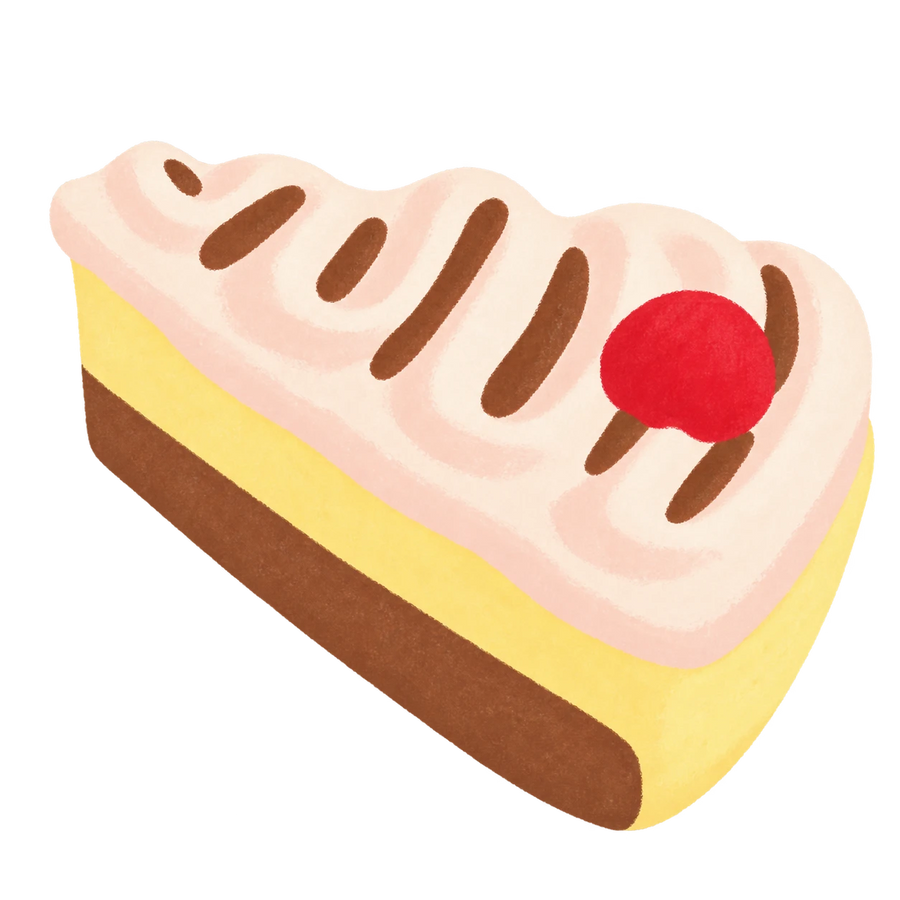 Raspberry Cake Slice Squishy — PLM-SR-0A625E75DB6684E7 — Hand-painted illustration