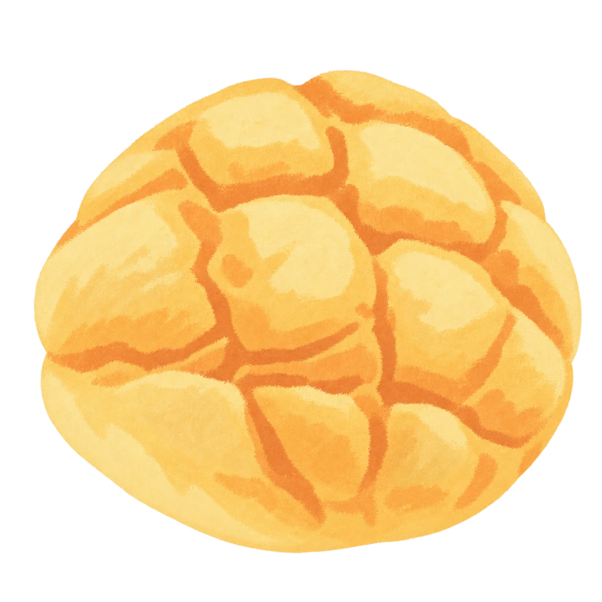 Golden Pineapple Bun Squishy — PLM-SR-0E91ADD32FA60AA0 — Hand-painted illustration
