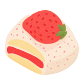 Strawberry Cream Roll Squishy — PLM-SR-11DDB392869BB51A — Hand-painted illustration