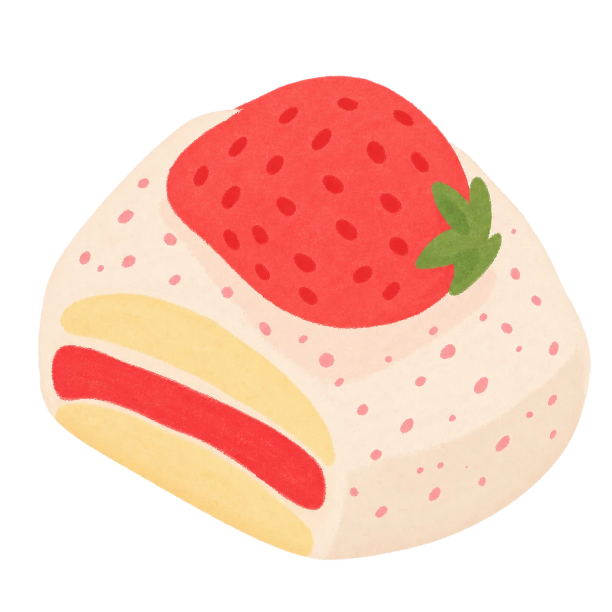 Strawberry Cream Roll Squishy — PLM-SR-11DDB392869BB51A — Hand-painted illustration