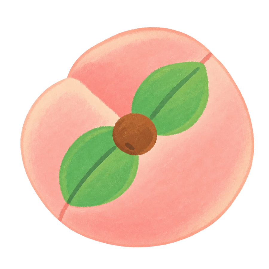 Snow Peach Squishy — PLM-SR-126AA0D63EA909E7 — Hand-painted illustration