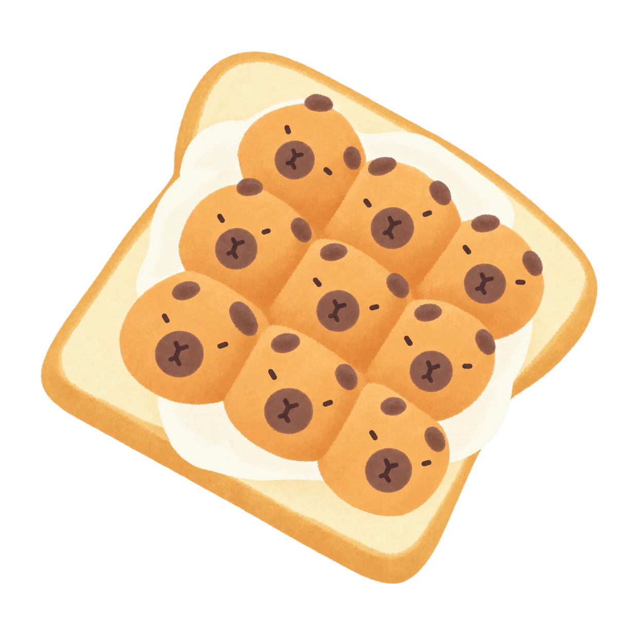 Capybara Toast Squishy — PLM-SR-17E02ED24A926271 — Hand-painted illustration