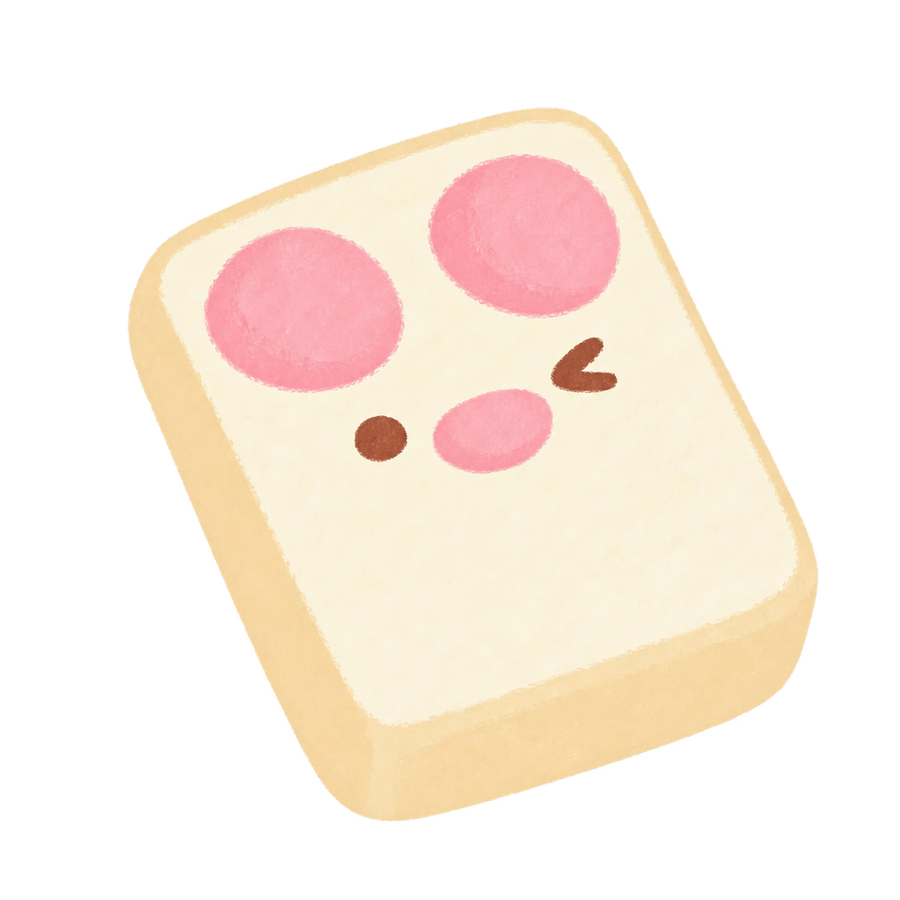 Lucky Pig Mahjong Tile Squishy — PLM-SR-18FA3DB1722327B8 — Hand-painted illustration