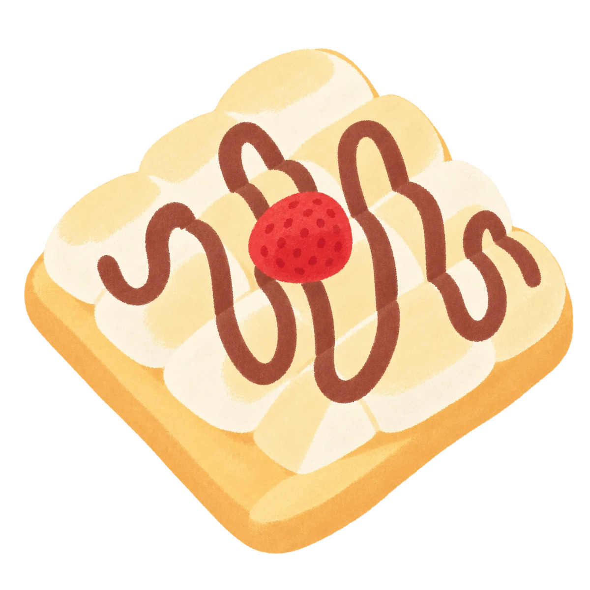 Marshmallow Toast Squishy — PLM-SR-19D340D07B75F112 — Hand-painted illustration