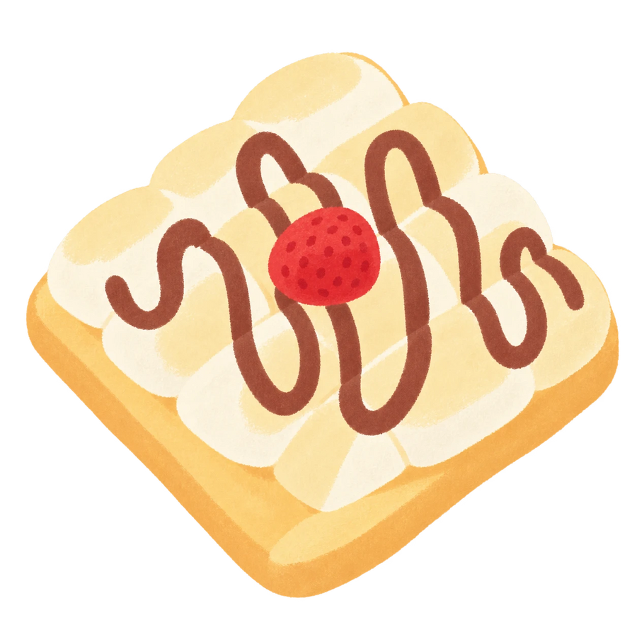 Marshmallow Toast Squishy — PLM-SR-19D340D07B75F112 — Hand-painted illustration