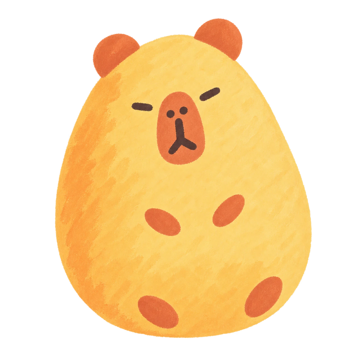 Capybara Hash Brown Squishy — PLM-SR-1E38419D16ED824F — Hand-painted illustration