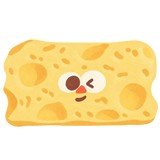 Winking Cheese Block Squishy — PLM-SR-48CD87C6967F50B6 — Hand-painted illustration