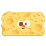 Winking Cheese Block Squishy — PLM-SR-48CD87C6967F50B6 — Hand-painted illustration