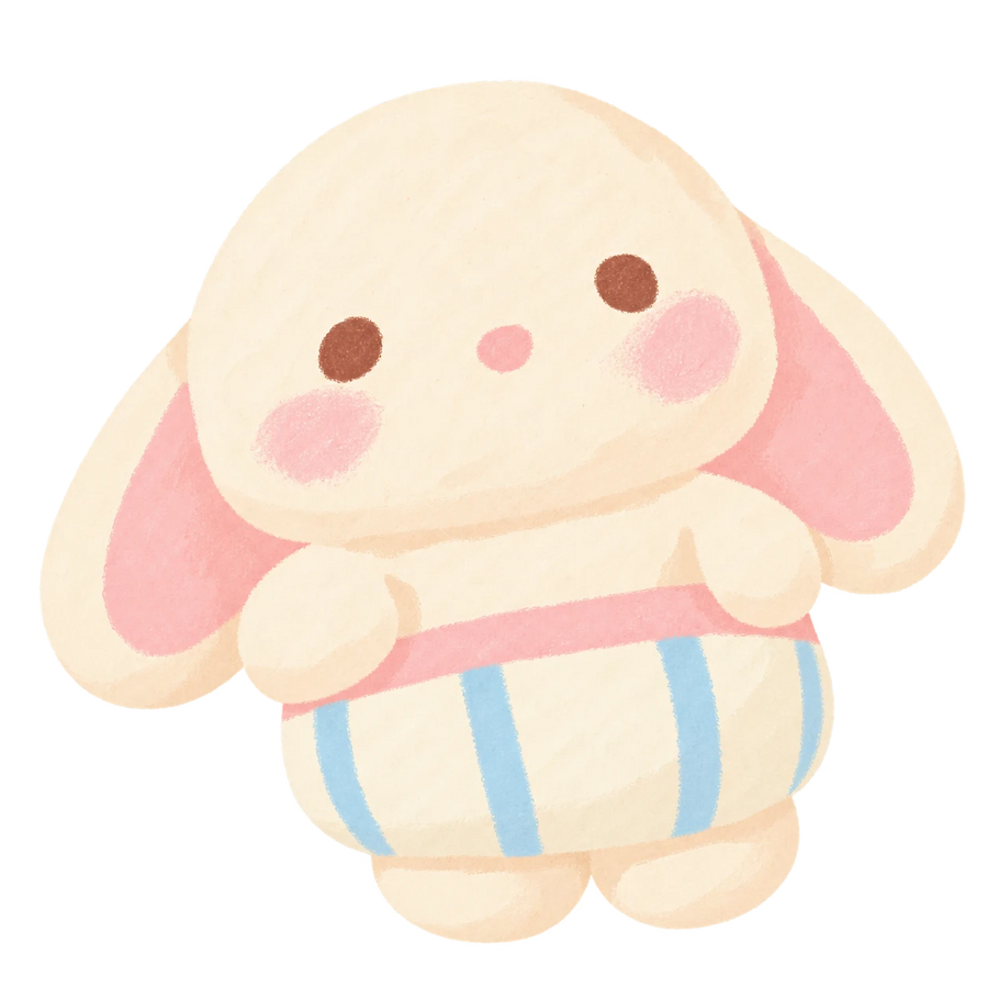 Baby Bunny Squishy — PLM-SR-5831CD9BCF9CEEA6 — Hand-painted illustration