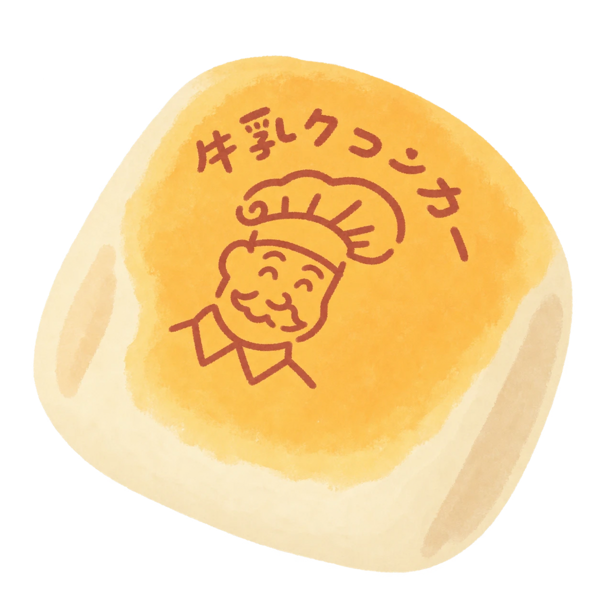 Baker's Milk Bun Squishy — PLM-SR-5B96C9AA05171E24 — Hand-painted illustration
