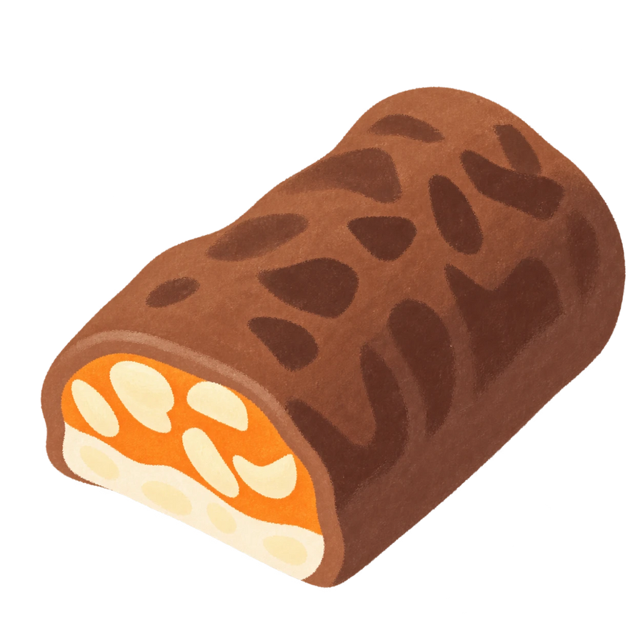 Hazelnut Chocolate Squishy — PLM-SR-64E0967AD78C72A7 — Hand-painted illustration