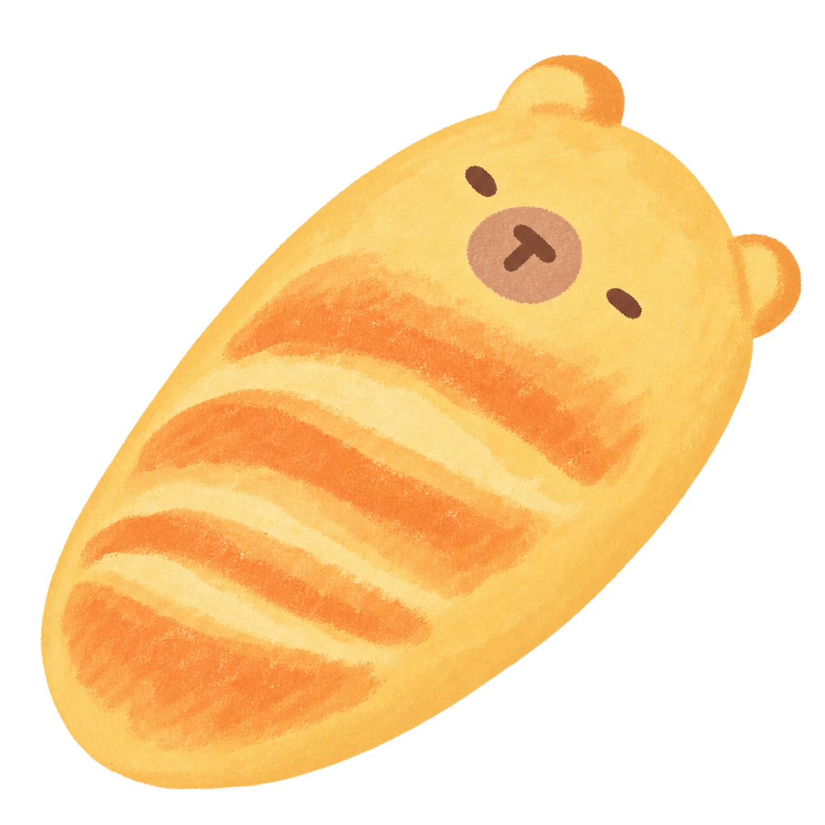 Capybara Baguette Squishy — PLM-SR-6F8D1ACE05C90482 — Hand-painted illustration
