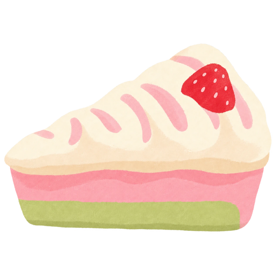 Raspberry Cake Slice Squishy — PLM-SR-7668C698FA8E164A — Hand-painted illustration
