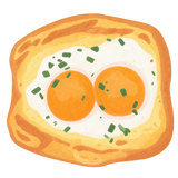 Egg & Scallion Toast Squishy — PLM-SR-823467F2CBA22AE9 — Hand-painted illustration