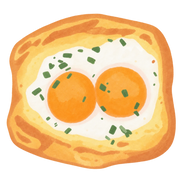 Egg & Scallion Toast Squishy — PLM-SR-823467F2CBA22AE9 — Hand-painted illustration