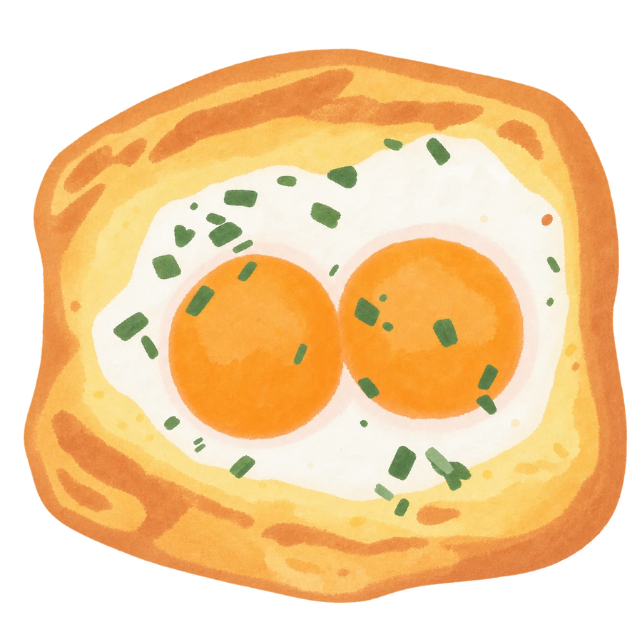 Egg & Scallion Toast Squishy — PLM-SR-823467F2CBA22AE9 — Hand-painted illustration