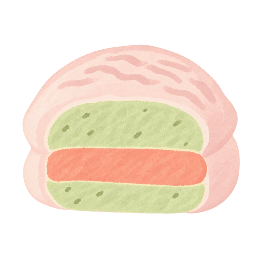 Strawberry Choco Pie Squishy — PLM-SR-8393645A586E6F98 — Hand-painted illustration