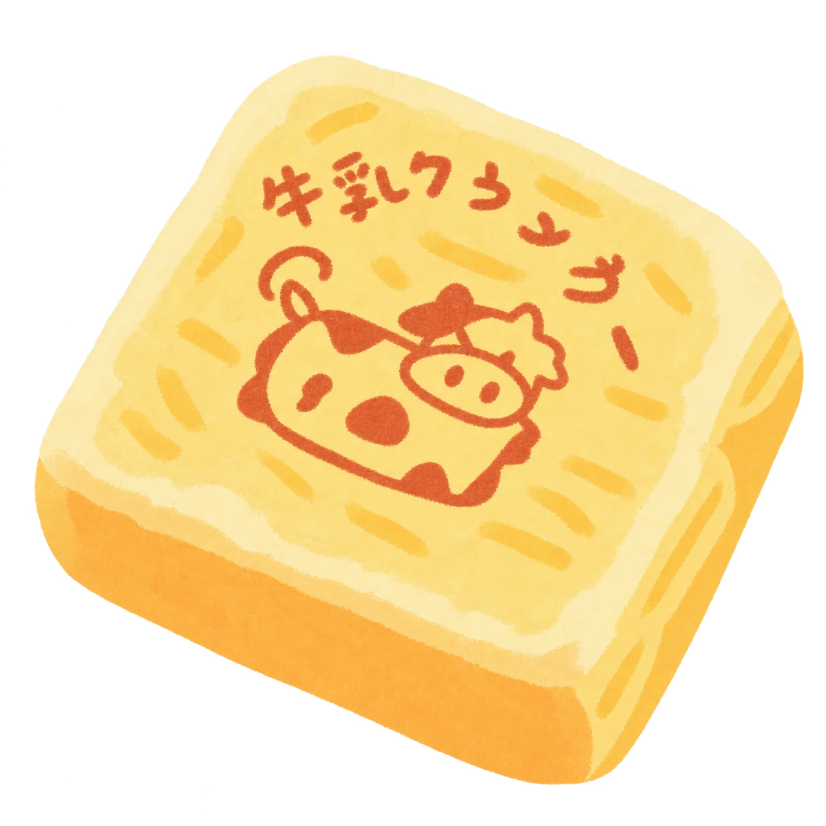Cow Milk Toast Squishy — PLM-SR-86C8BBFFCCB98512 — Hand-painted illustration