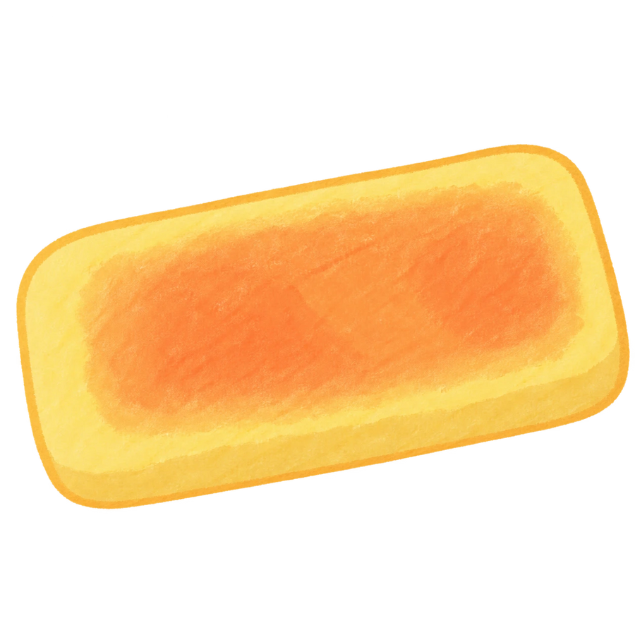 Butter Toasted Rice Cake Squishy — PLM-SR-A9779FF8E59B999A — Hand-painted illustration