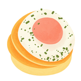 Fried Egg Stack Squishy — PLM-SR-B03CBD1E46C46721 — Hand-painted illustration