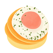 Fried Egg Stack Squishy — PLM-SR-B03CBD1E46C46721 — Hand-painted illustration