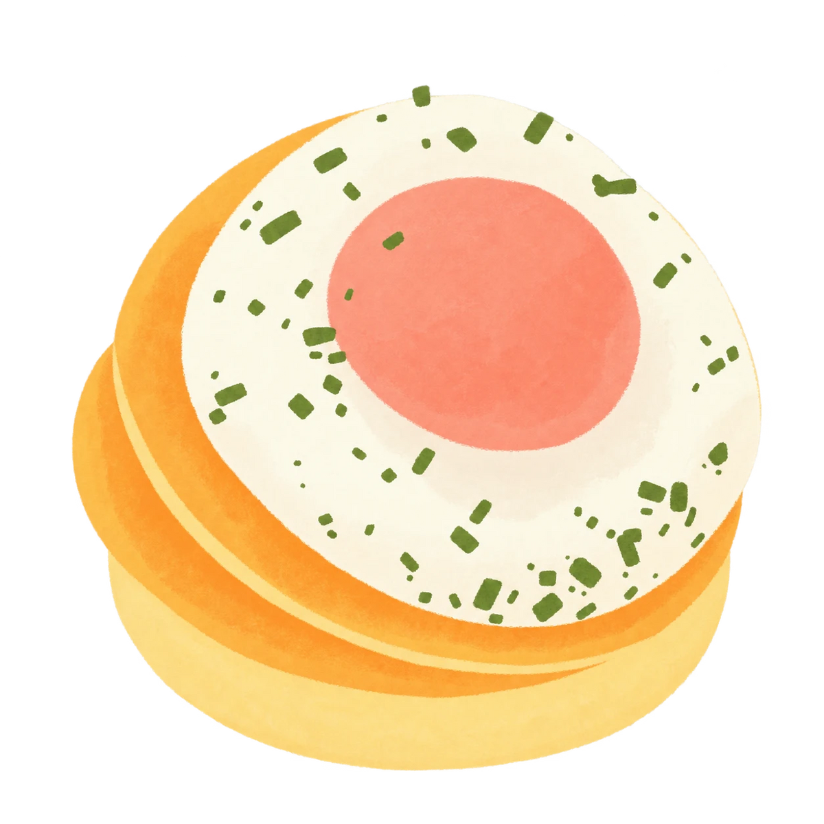 Fried Egg Stack Squishy — PLM-SR-B03CBD1E46C46721 — Hand-painted illustration