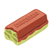 Matcha Chocolate Bar Squishy — PLM-SR-B0F215563581D140 — Hand-painted illustration