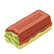 Matcha Chocolate Bar Squishy — PLM-SR-B0F215563581D140 — Hand-painted illustration