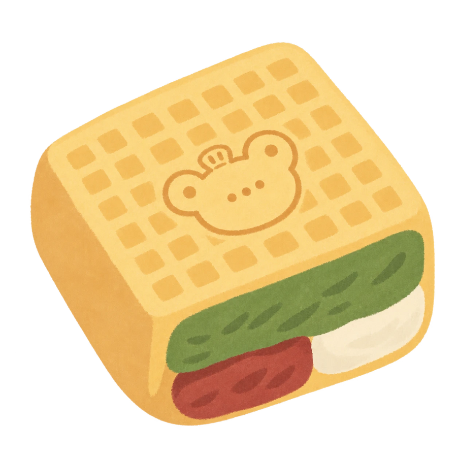 Matcha Red Bean Cake Squishy — PLM-SR-B3EACDDEFEE2A320 — Hand-painted illustration