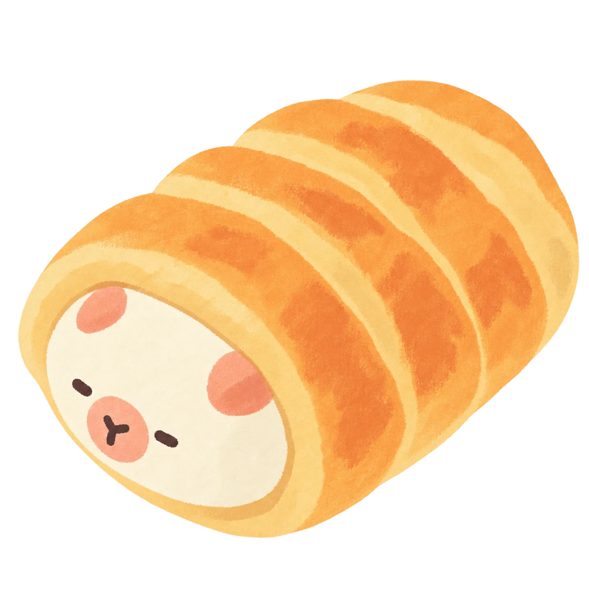 Capybara Cream Horn Squishy — PLM-SR-B592F8FD6C7DB0DB — Hand-painted illustration