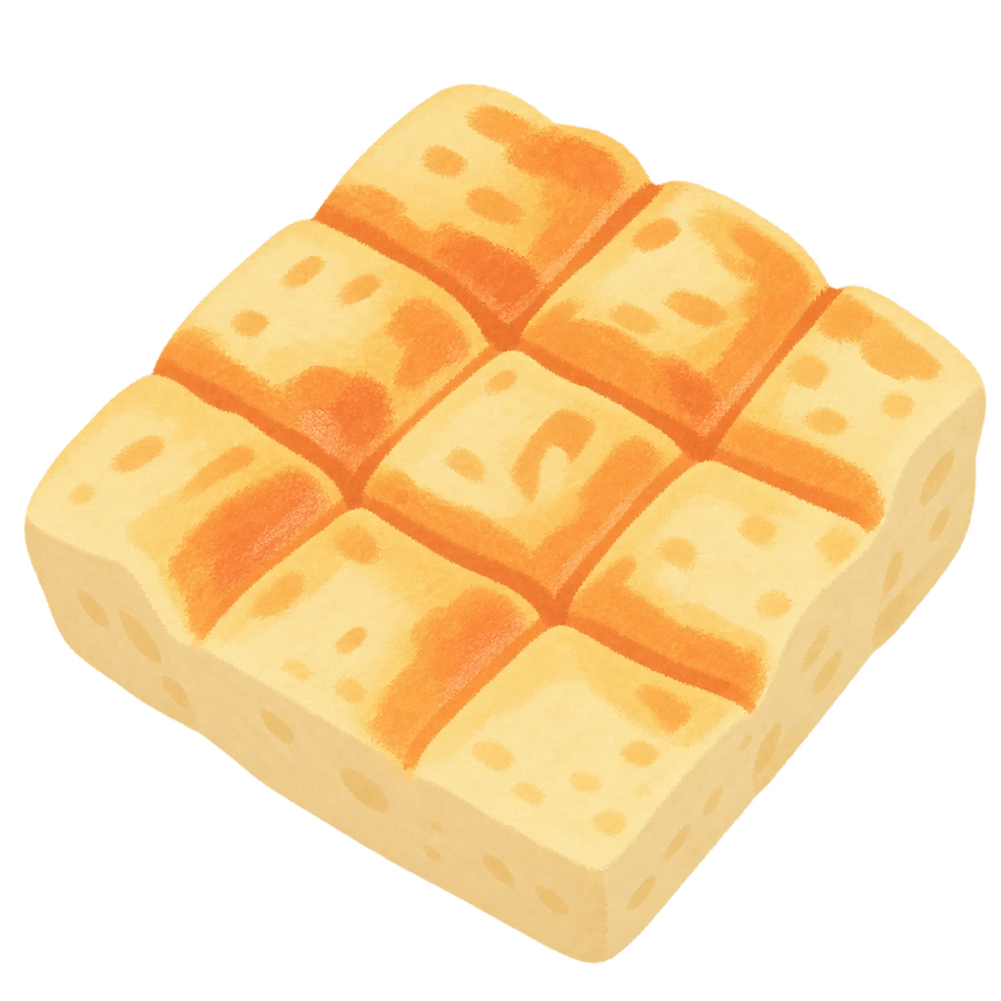 Golden Toast Squishy — PLM-SR-C4B2BCF72F47A2CB — Hand-painted illustration
