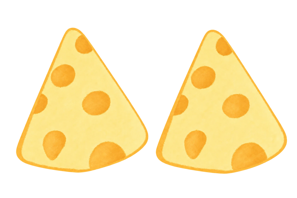 Cheese Wedge Squishy — PLM-SR-C81B755A5BCA8F95 — Hand-painted illustration