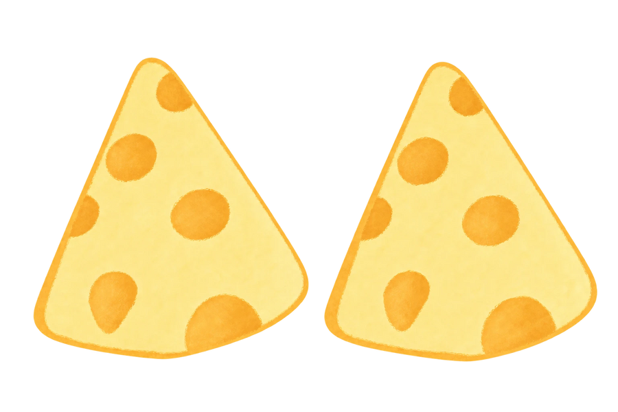 Cheese Wedge Squishy — PLM-SR-C81B755A5BCA8F95 — Hand-painted illustration