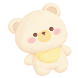 Baby Bear with Bib Squishy — PLM-SR-F3B632CB266A2B36 — Hand-painted illustration