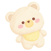 Baby Bear with Bib Squishy — PLM-SR-F3B632CB266A2B36 — Hand-painted illustration