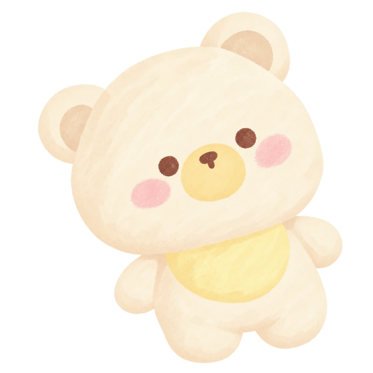 Baby Bear with Bib Squishy — PLM-SR-F3B632CB266A2B36 — Hand-painted illustration