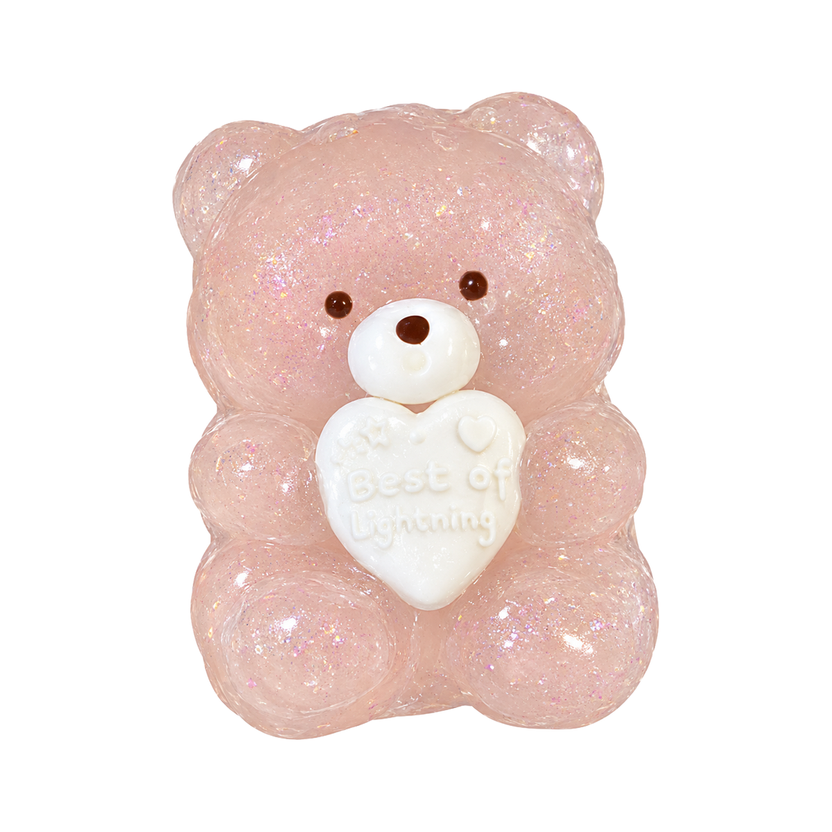 Iridescent Glitter Bear Taba Squishy — One Style — isolated product view