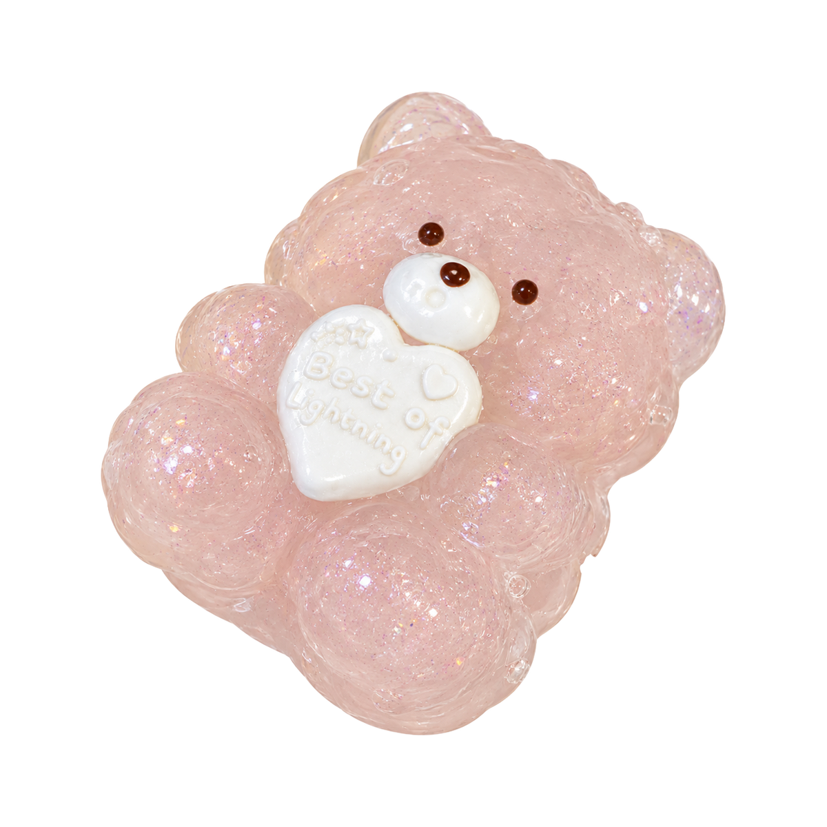Iridescent Glitter Bear Taba Squishy — One Style — isolated product view 2